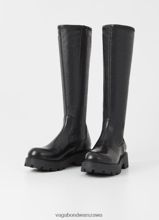 obuwie czarna skóra/grzebień kobiety L0VBFR217 Vagabond cosmo 2.0 wysokie buty