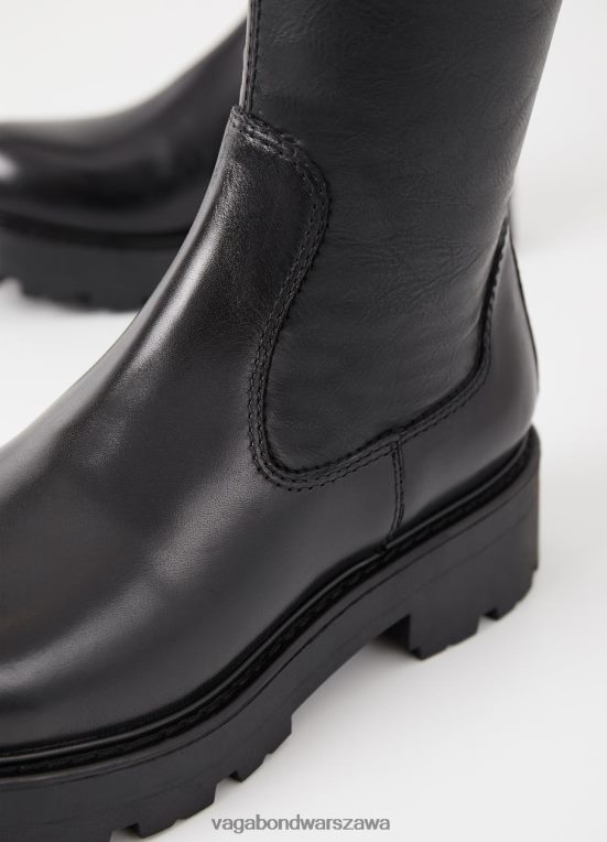 obuwie czarna skóra/grzebień kobiety L0VBFR217 Vagabond cosmo 2.0 wysokie buty