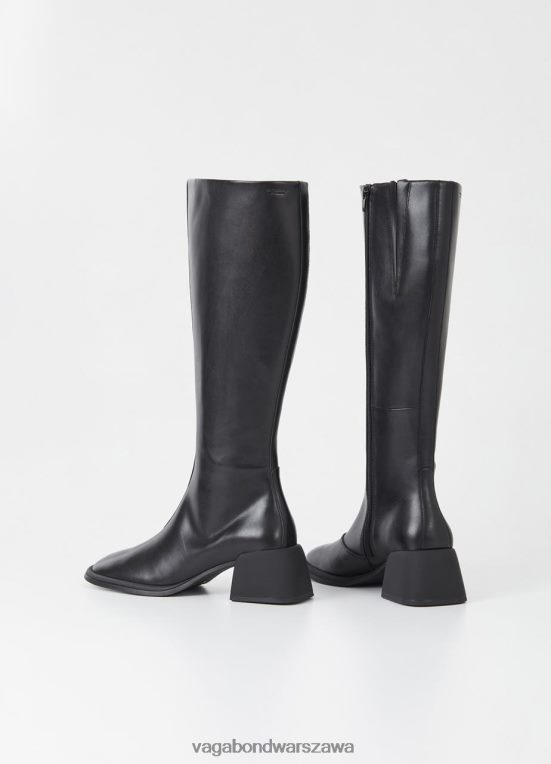 obuwie czarna skóra kobiety L0VBFR212 Vagabond Ansie wysokie buty