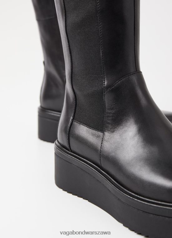 obuwie czarna skóra kobiety L0VBFR231 Vagabond Wysokie kozaki Tara