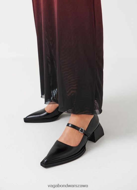 obuwie czarna polerowana skóra kobiety L0VBFR98 Vagabond pompy vivian