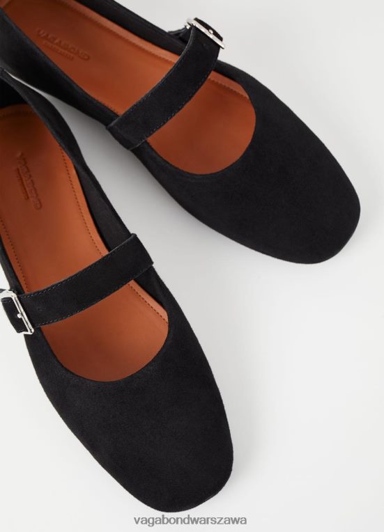 obuwie czarny zamsz kobiety L0VBFR102 Vagabond buty jolin