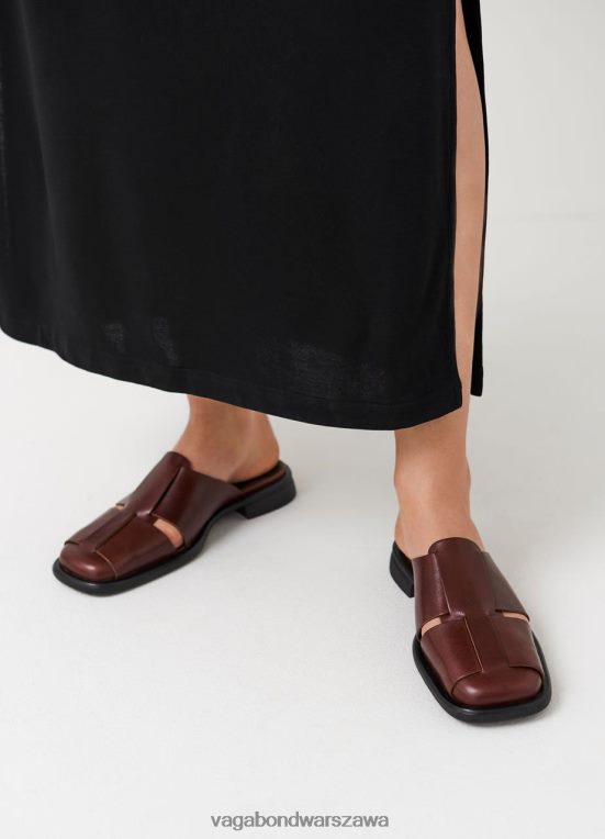 obuwie ciemnobrązowa skóra kobiety L0VBFR114 Vagabond brittie mule
