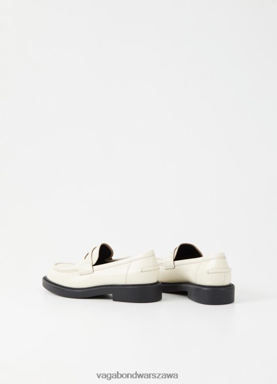 obuwie biała polerowana skóra kobiety L0VBFR138 Vagabond alex w loaferze