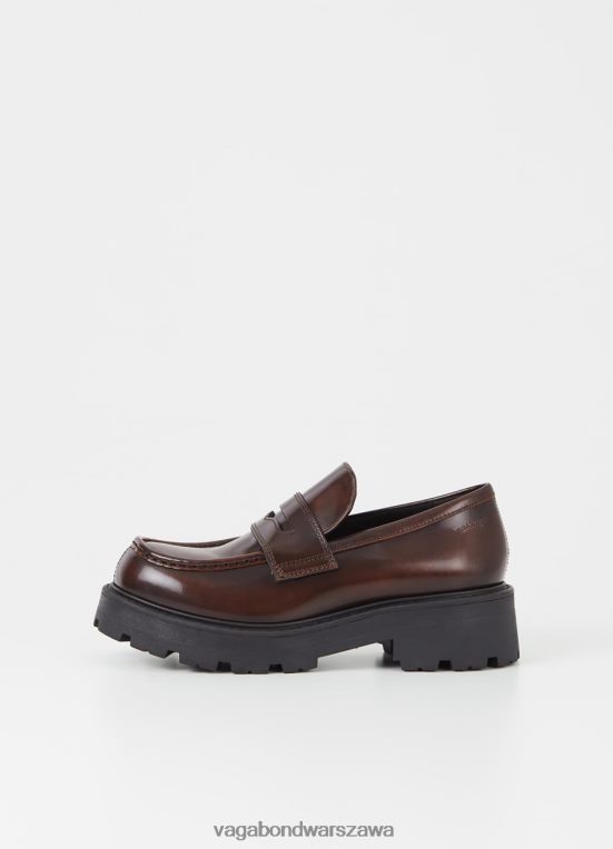 obuwie brązowa polerowana skóra kobiety L0VBFR163 Vagabond mokasyny cosmo 2.0