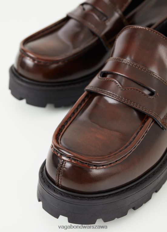 obuwie brązowa polerowana skóra kobiety L0VBFR163 Vagabond mokasyny cosmo 2.0