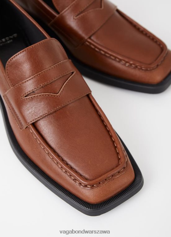 obuwie brązowa skóra kobiety L0VBFR141 Vagabond mokasyn blanca