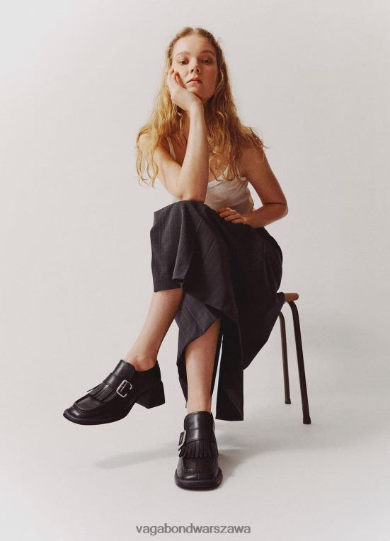 obuwie czarna skóra kobiety L0VBFR143 Vagabond ansie mokasyny