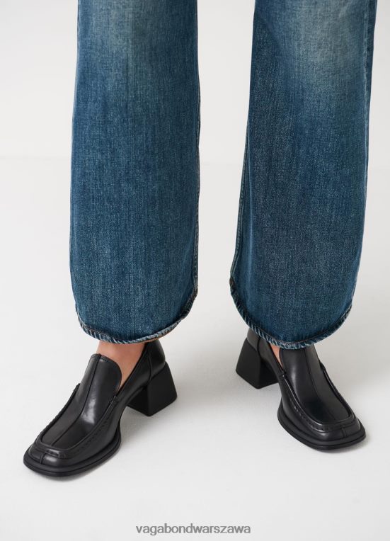 obuwie czarna skóra kobiety L0VBFR144 Vagabond ansie mokasyny