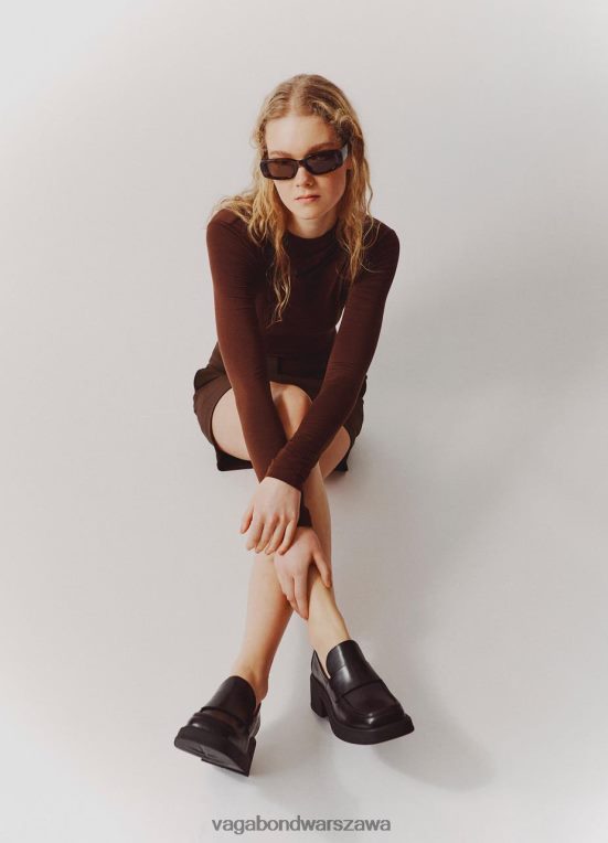 obuwie czarna skóra kobiety L0VBFR153 Vagabond dorah mokasyny