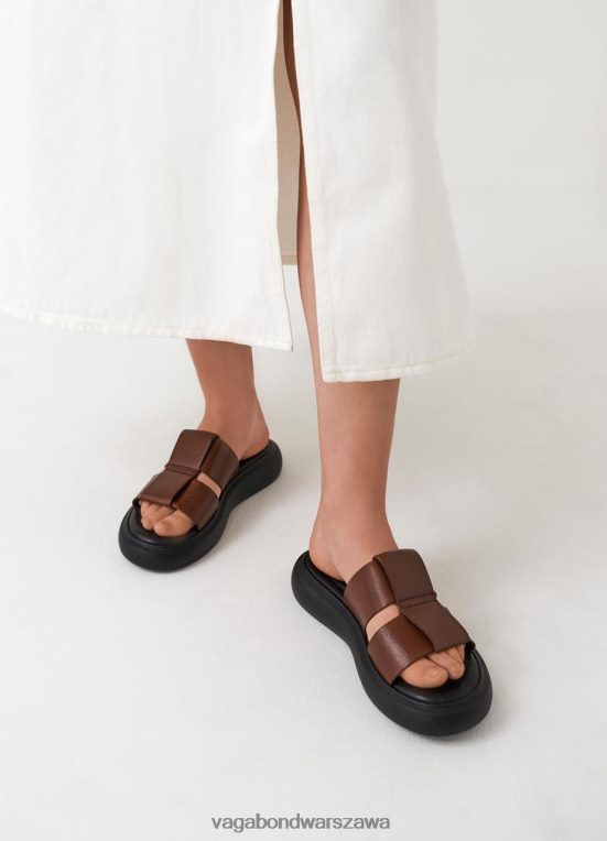 obuwie brązowa skóra kobiety L0VBFR85 Vagabond sandały z blendy