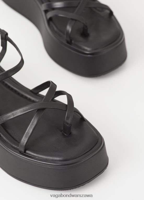 obuwie czarna skóra kobiety L0VBFR23 Vagabond sandały Courtney