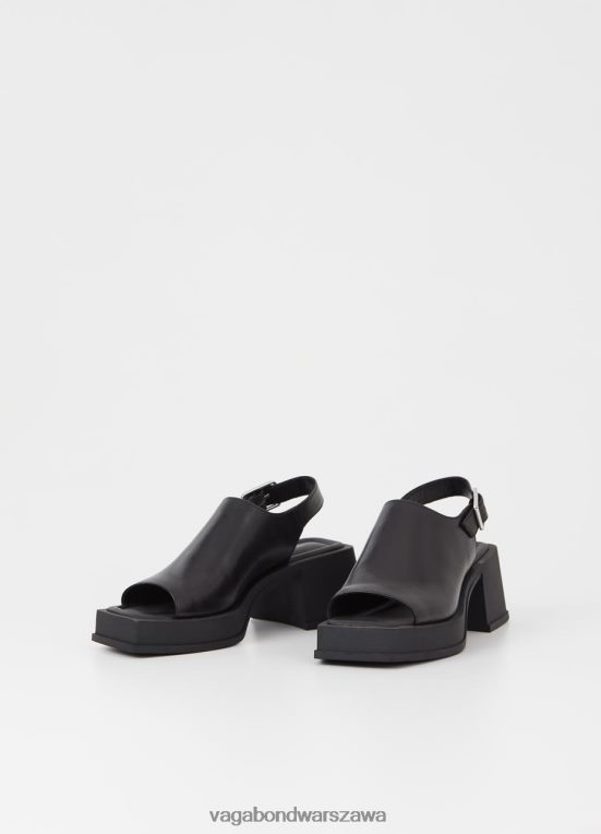 obuwie czarna skóra kobiety L0VBFR32 Vagabond Sandały Henia