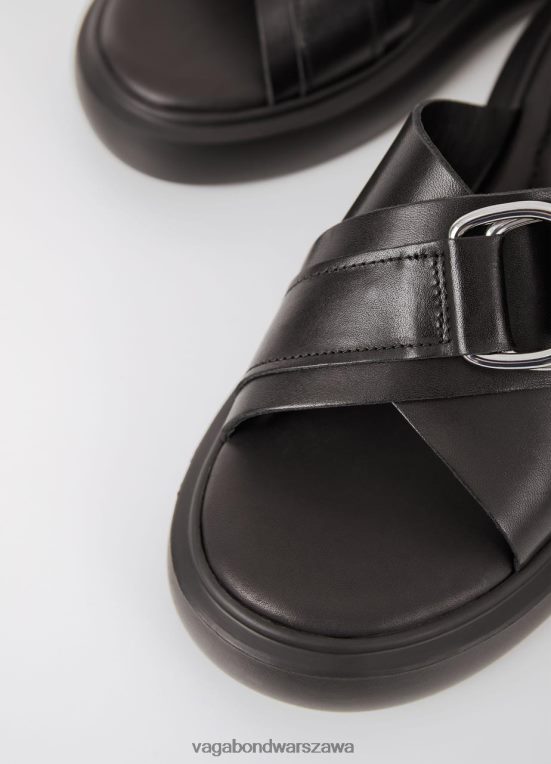 obuwie czarna skóra kobiety L0VBFR43 Vagabond sandały z blendy