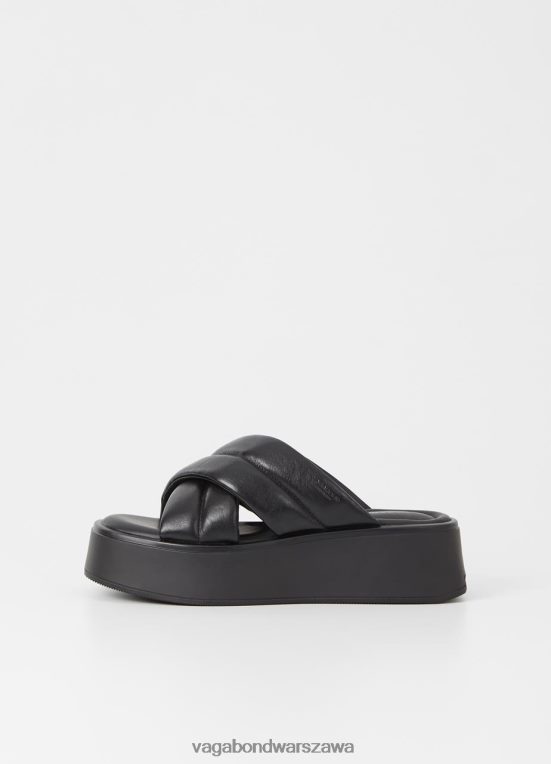 obuwie czarna skóra kobiety L0VBFR67 Vagabond sandały Courtney