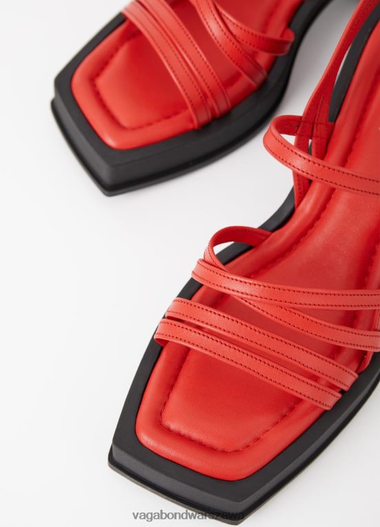 obuwie czerwona skóra kobiety L0VBFR79 Vagabond Sandały Henia