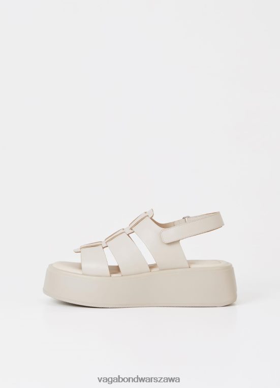 obuwie ecru skóra kobiety L0VBFR71 Vagabond sandały Courtney