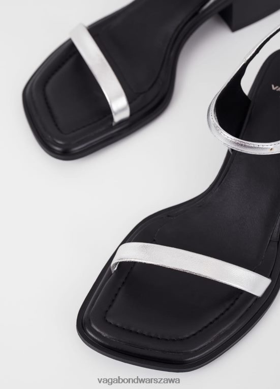 obuwie srebrna metaliczna skóra kobiety L0VBFR55 Vagabond Sandały Ines