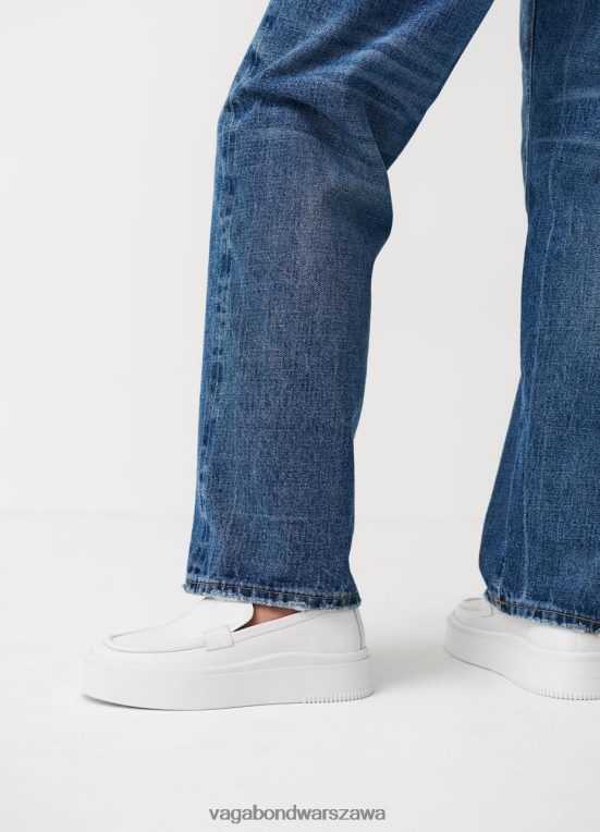 obuwie biała skóra kobiety L0VBFR176 Vagabond trampki Stacy