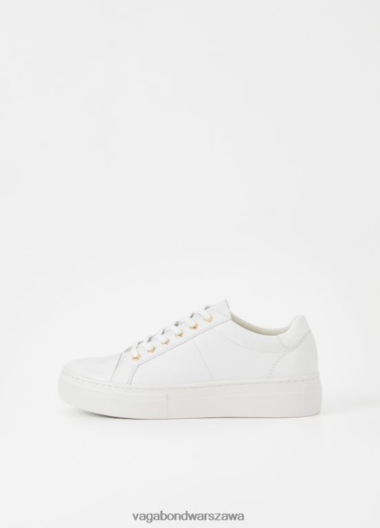 obuwie biała skóra kobiety L0VBFR177 Vagabond trampki na platformie Zoe