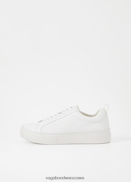 obuwie biała skóra kobiety L0VBFR178 Vagabond trampki na platformie Zoe