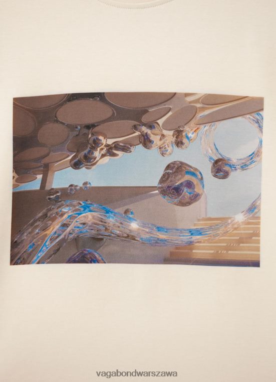 strój biaława tkanina kobiety L0VBFR258 Vagabond pudełkowa koszulka x micky ho