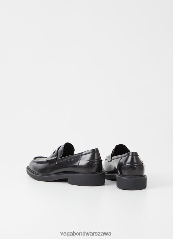 obuwie czarna polerowana skóra mężczyźni L0VBFR279 Vagabond mokasyny alex m