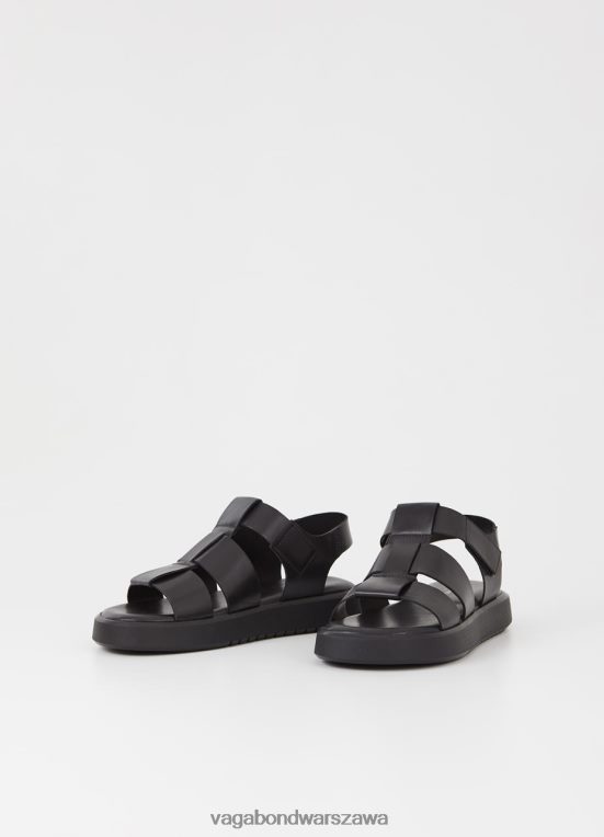 obuwie czarna skóra mężczyźni L0VBFR293 Vagabond Sandały Nate\'a
