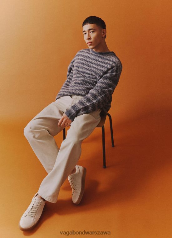 obuwie zamsz w kolorze złamanej bieli mężczyźni L0VBFR272 Vagabond teo trampki